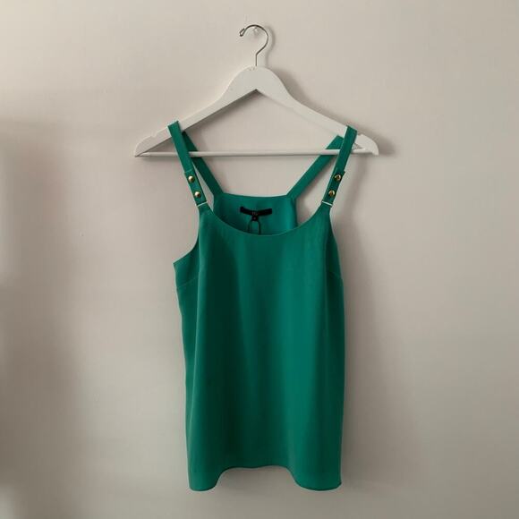 Tibi Green Scoop Neck Tank Top Size 4 - Picture 1 of 4